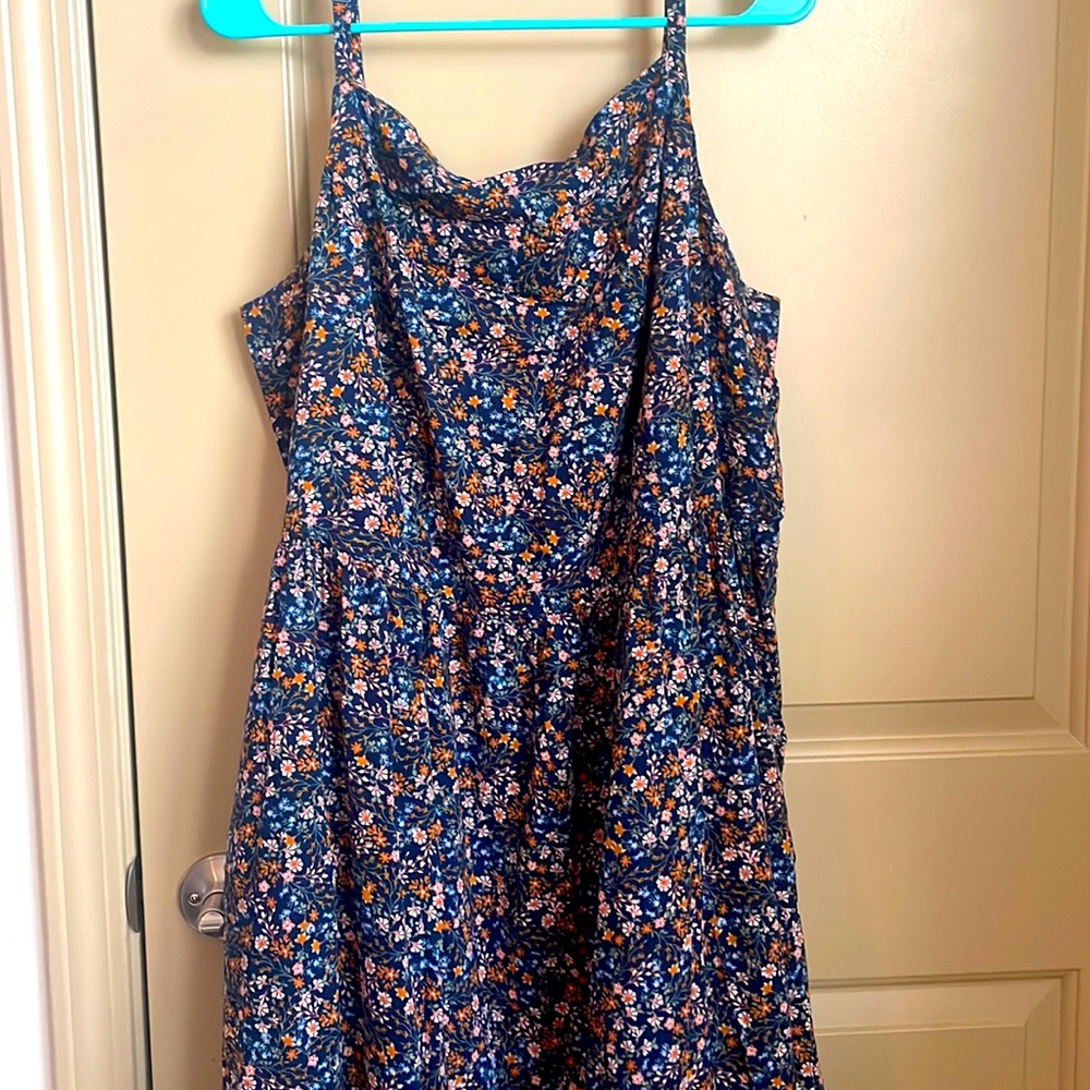 Old Navy Blue Floral Midi Dress